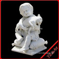 Life Size Stone Children Statue With Lamb